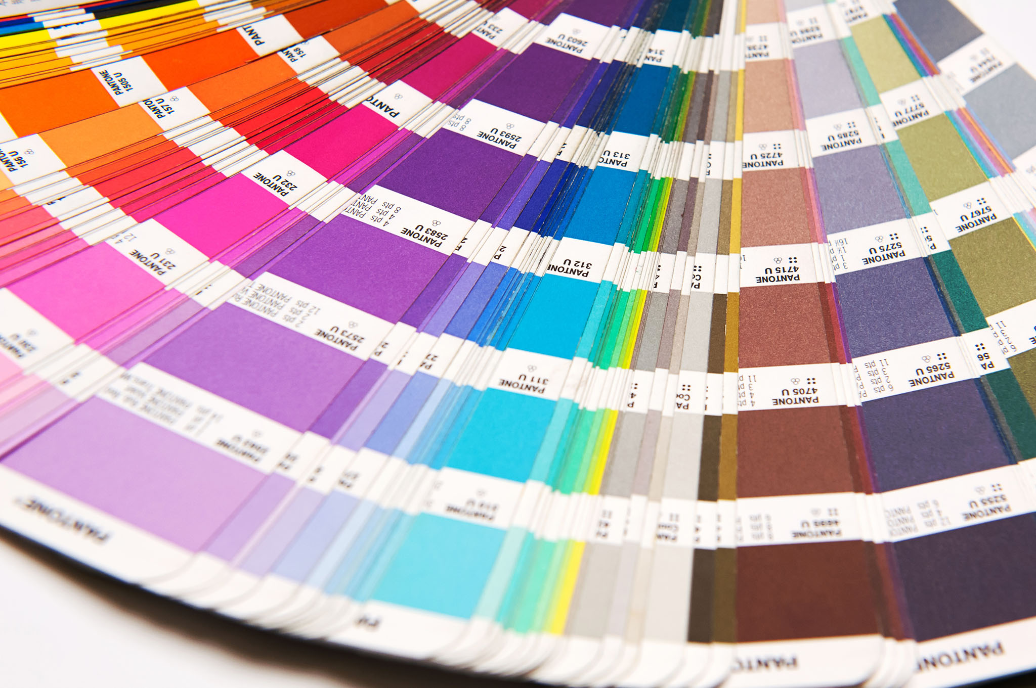 Opened Pantone color chart